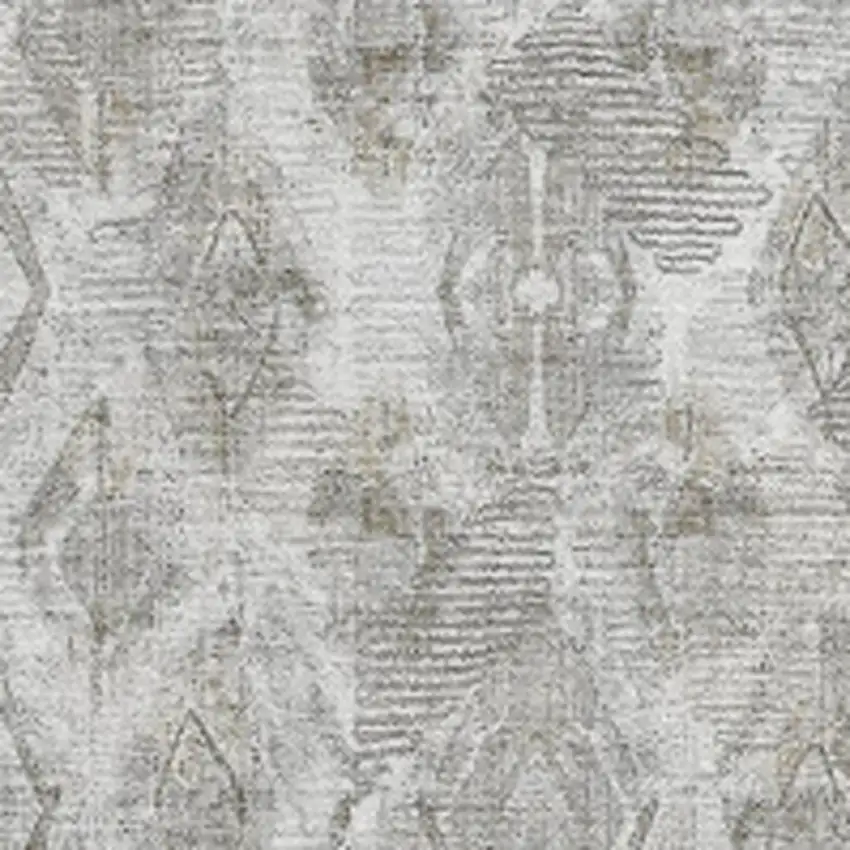 Silver And Gray Diamond Washable Area Rug With UV Protection Photo 3