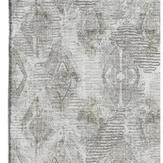 Silver And Gray Diamond Washable Area Rug With UV Protection Photo 3