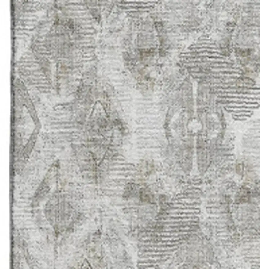 Silver And Gray Diamond Washable Area Rug With UV Protection Photo 3