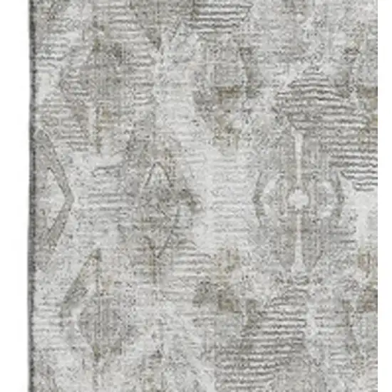Silver And Gray Diamond Washable Area Rug With UV Protection Photo 3