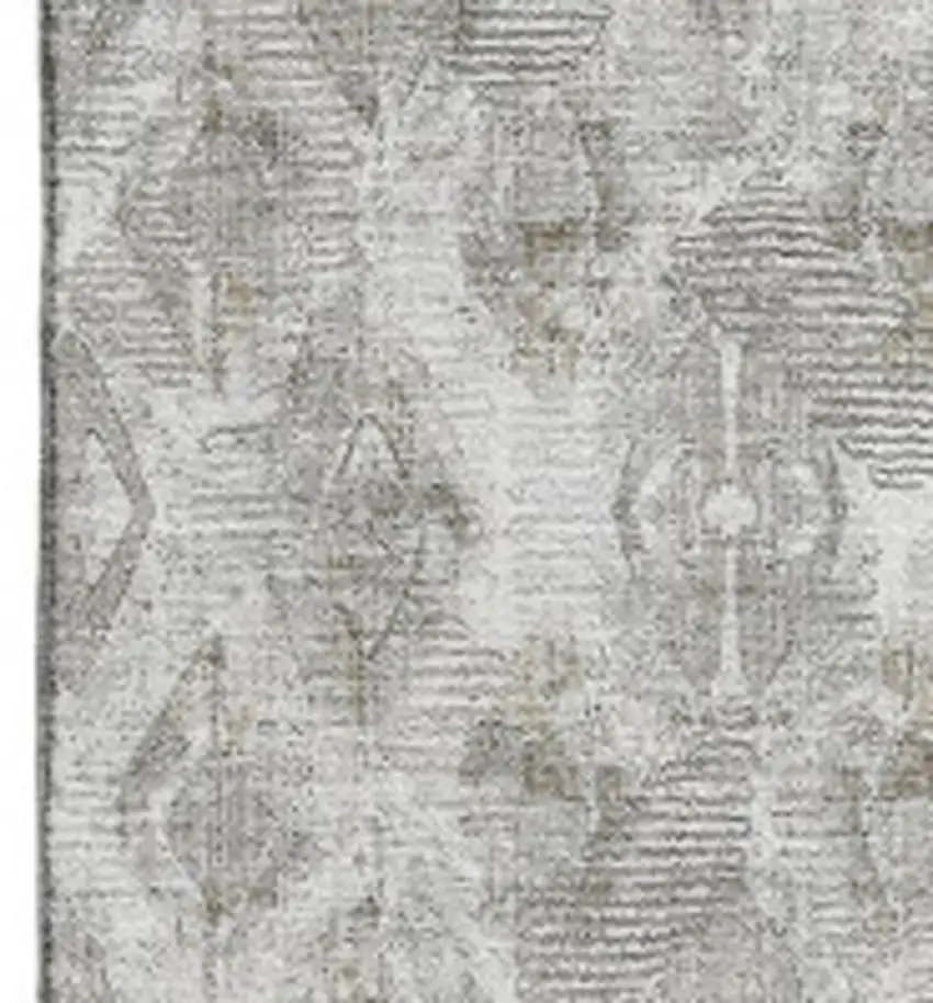 Silver And Gray Diamond Washable Area Rug With UV Protection Photo 3