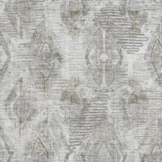 Silver And Gray Diamond Washable Area Rug With UV Protection Photo 3
