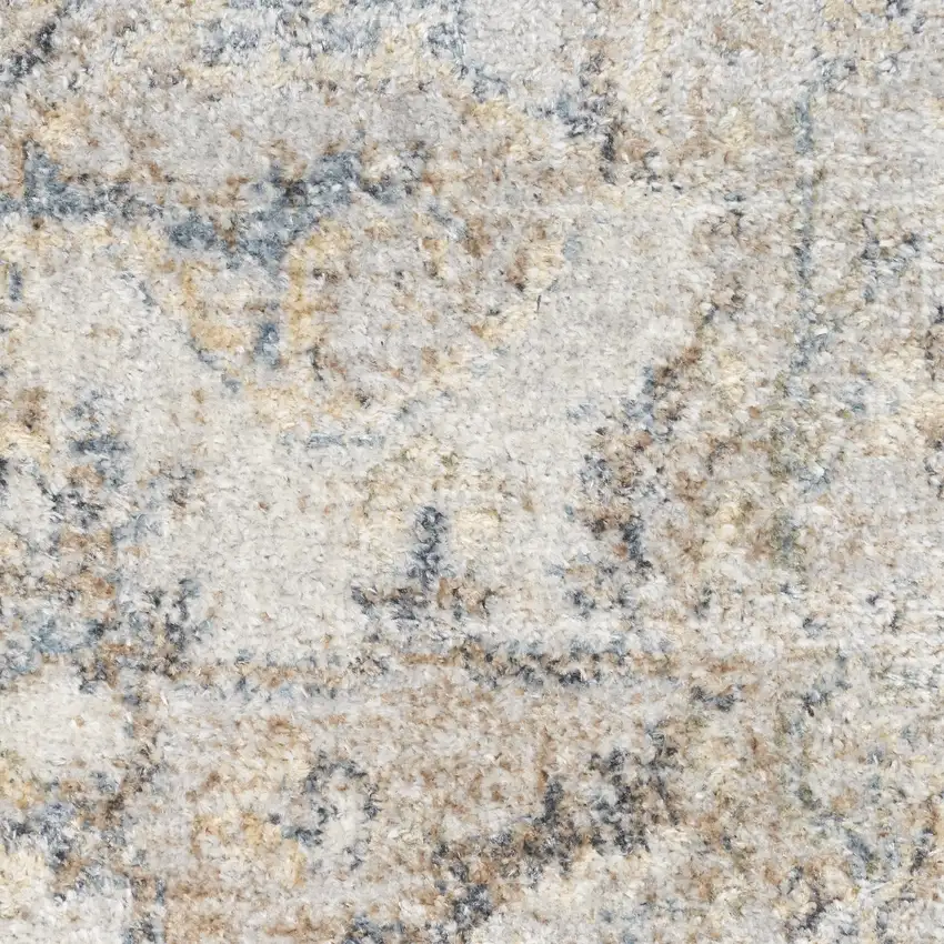 Silver And Gray Floral Medallion Washable Area Rug Photo 3