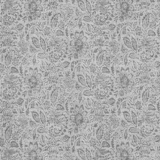 Silver And Gray Floral Washable Area Rug With UV Protection Photo 2