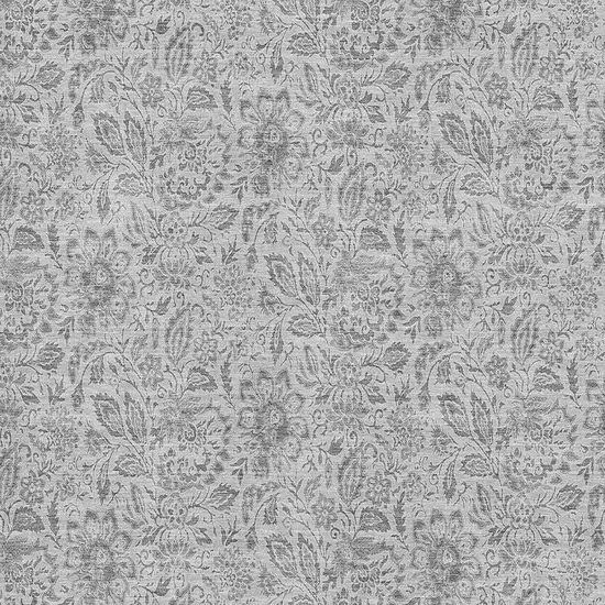 Silver And Gray Floral Washable Area Rug With UV Protection Photo 2