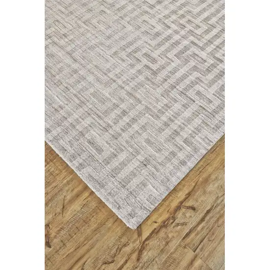 Silver And Gray Geometric Hand Woven Area Rug Photo 3