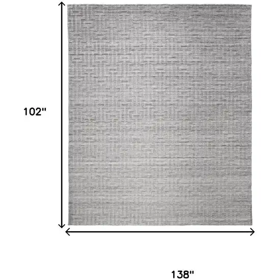Silver And Gray Geometric Hand Woven Area Rug Photo 5