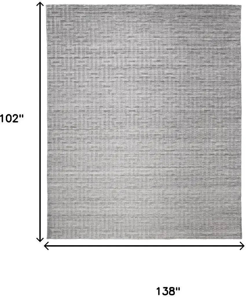Silver And Gray Geometric Hand Woven Area Rug Photo 5