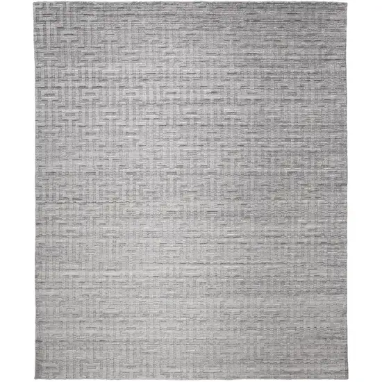 Silver And Gray Geometric Hand Woven Area Rug Photo 2