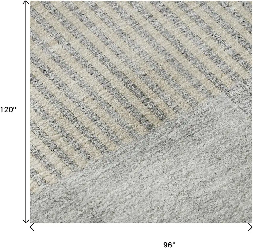 Silver And Gray Geometric Washable Area Rug With UV Protection Photo 9