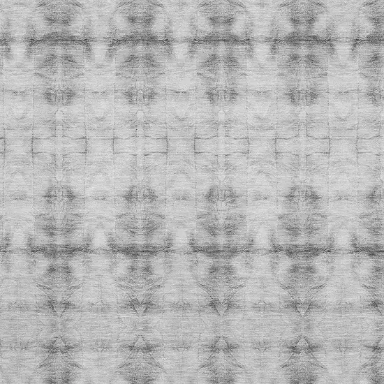 Silver And Gray Geometric Washable Area Rug With UV Protection Photo 3