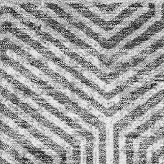 Silver And Gray Geometric Washable Area Rug With UV Protection Photo 3