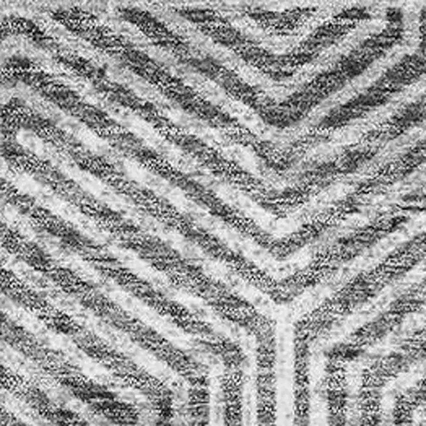 Silver And Gray Geometric Washable Area Rug With UV Protection Photo 3