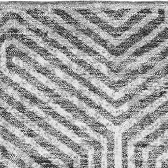 Silver And Gray Geometric Washable Area Rug With UV Protection Photo 3