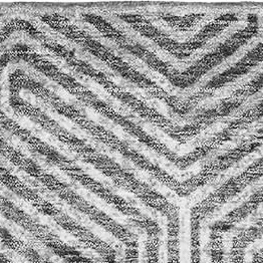Silver And Gray Geometric Washable Area Rug With UV Protection Photo 3