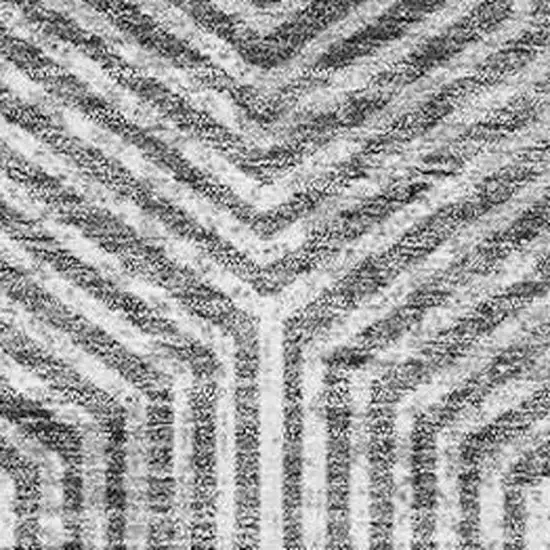 Silver And Gray Geometric Washable Area Rug With UV Protection Photo 3