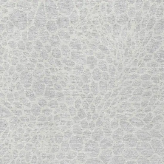 Silver And Gray Geometric Washable Indoor Outdoor Area Rug Photo 6