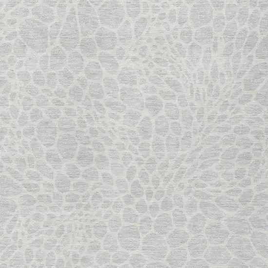 Silver And Gray Geometric Washable Indoor Outdoor Area Rug Photo 6