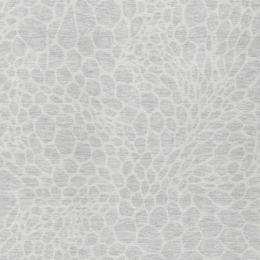 Silver And Gray Geometric Washable Indoor Outdoor Area Rug Photo 6