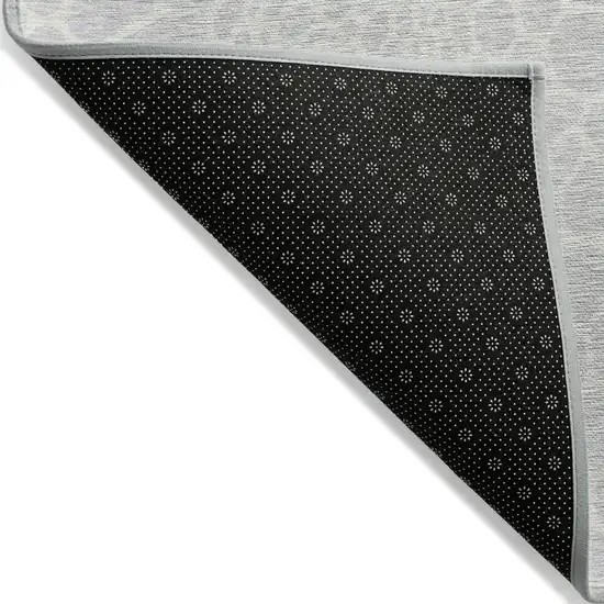 Silver And Gray Geometric Washable Indoor Outdoor Area Rug Photo 4