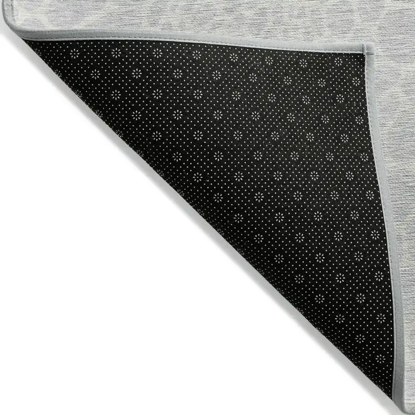 Silver And Gray Geometric Washable Indoor Outdoor Area Rug Photo 4
