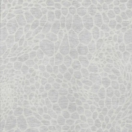 Silver And Gray Geometric Washable Indoor Outdoor Area Rug Photo 6