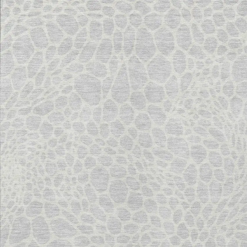 Silver And Gray Geometric Washable Indoor Outdoor Area Rug Photo 6