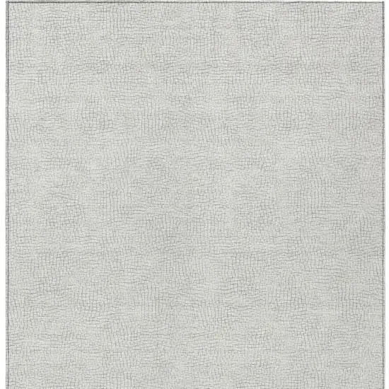 Silver And Gray Geometric Washable Indoor Outdoor Area Rug Photo 6
