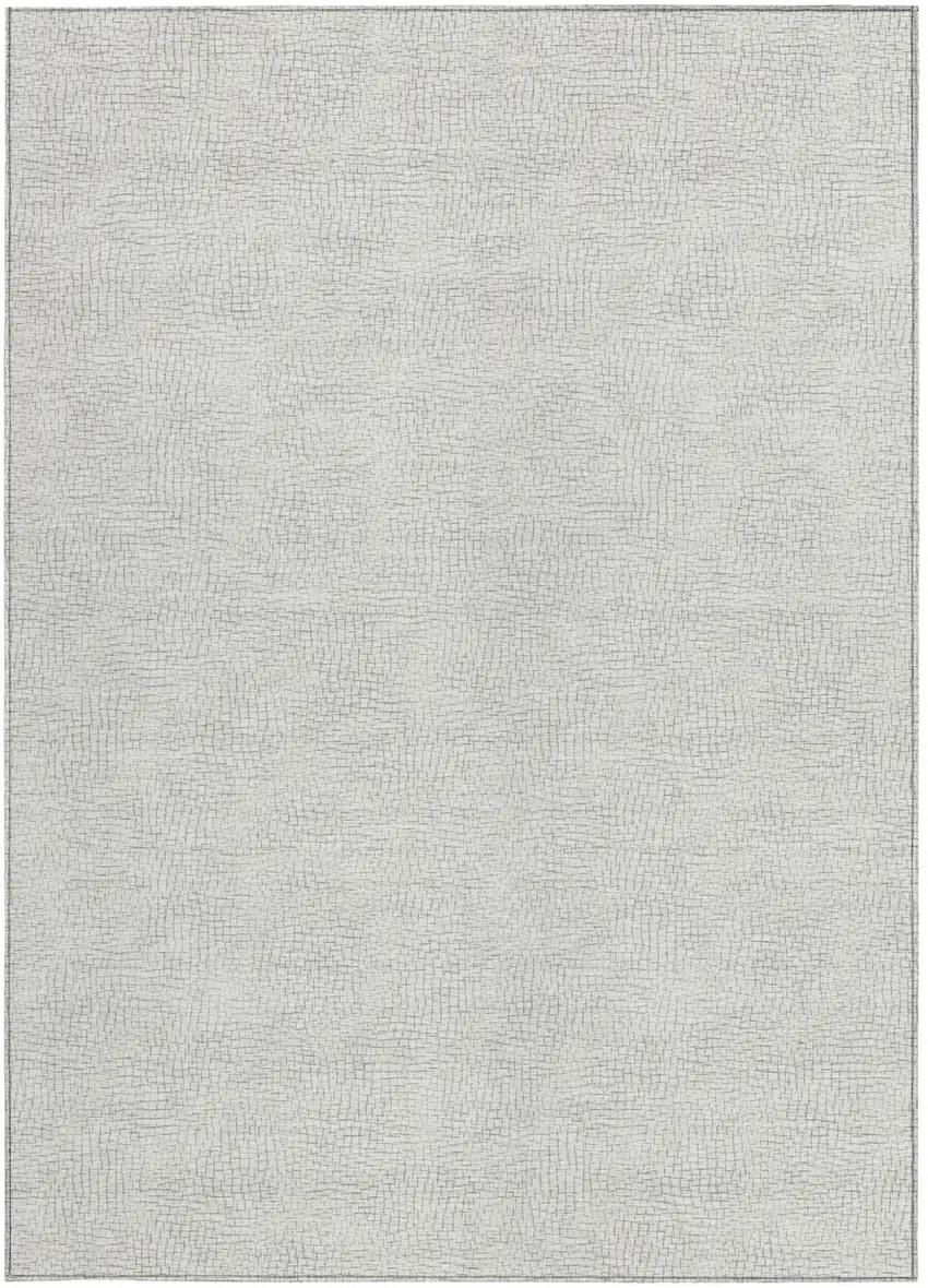 Silver And Gray Geometric Washable Indoor Outdoor Area Rug Photo 6