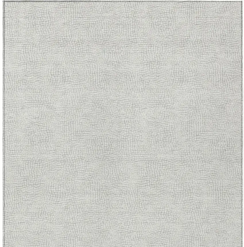 Silver And Gray Geometric Washable Indoor Outdoor Area Rug Photo 5