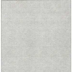 Photo of Silver And Gray Geometric Washable Indoor Outdoor Area Rug