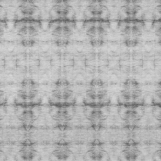 Silver And Gray Geometric Washable Indoor Outdoor Area Rug Photo 6