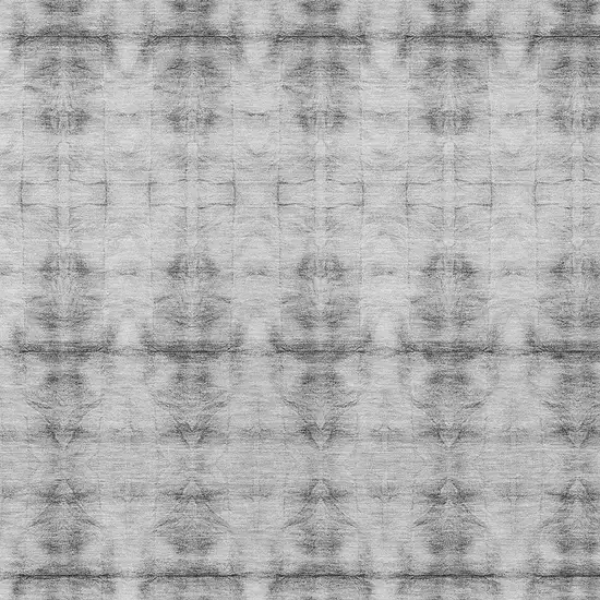 Silver And Gray Geometric Washable Indoor Outdoor Area Rug Photo 6