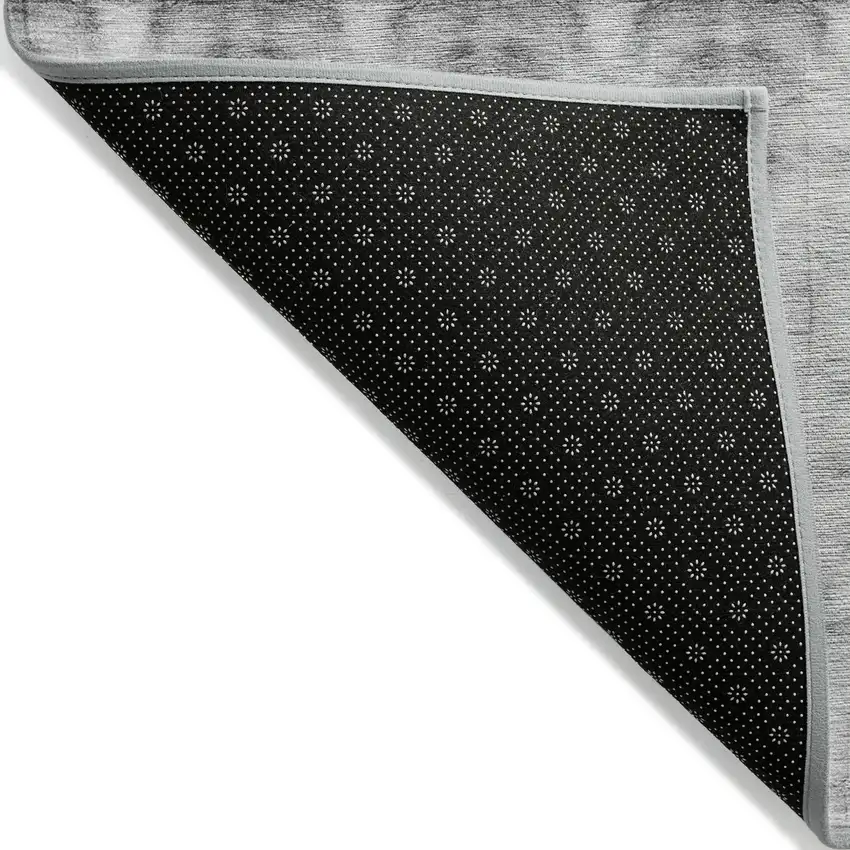 Silver And Gray Geometric Washable Indoor Outdoor Area Rug Photo 4