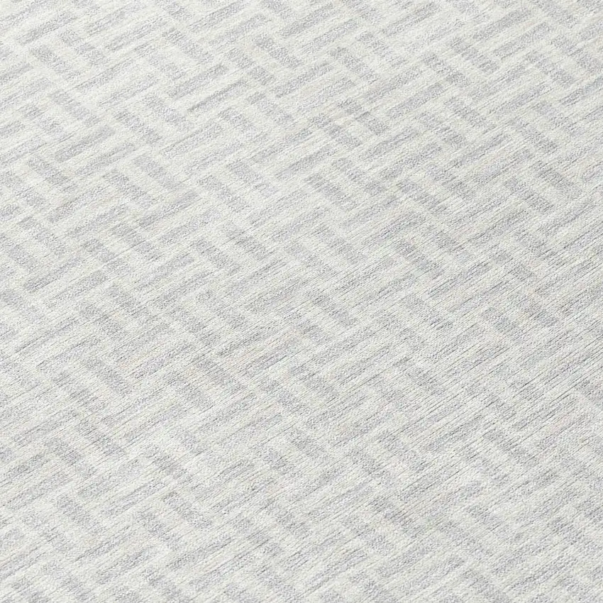 Silver And Gray Geometric Washable Indoor Outdoor Area Rug Photo 8