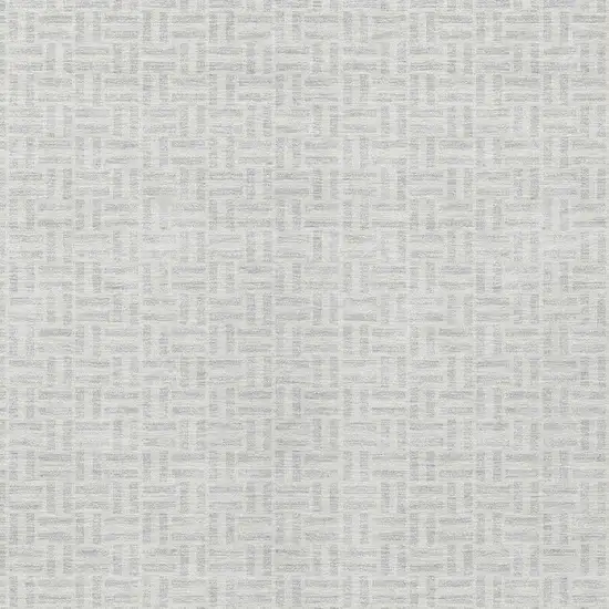 Silver And Gray Geometric Washable Indoor Outdoor Area Rug Photo 6