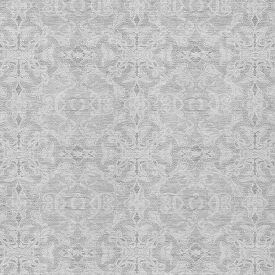 Silver And Gray Medallion Washable Indoor Outdoor Area Rug Photo 6