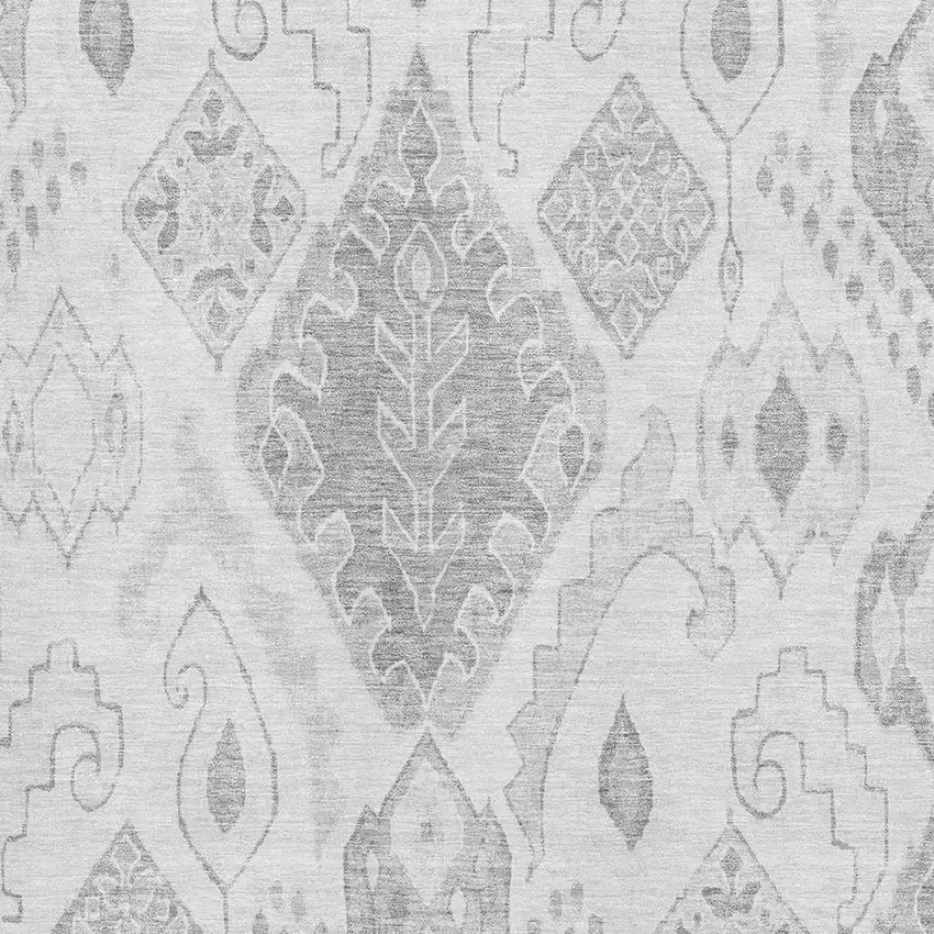 Silver And Gray Moroccan Washable Area Rug With UV Protection Photo 3