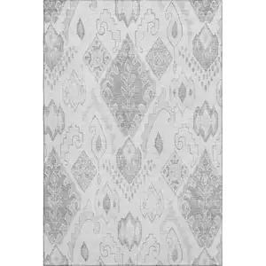 Photo of Silver And Gray Moroccan Washable Area Rug With UV Protection