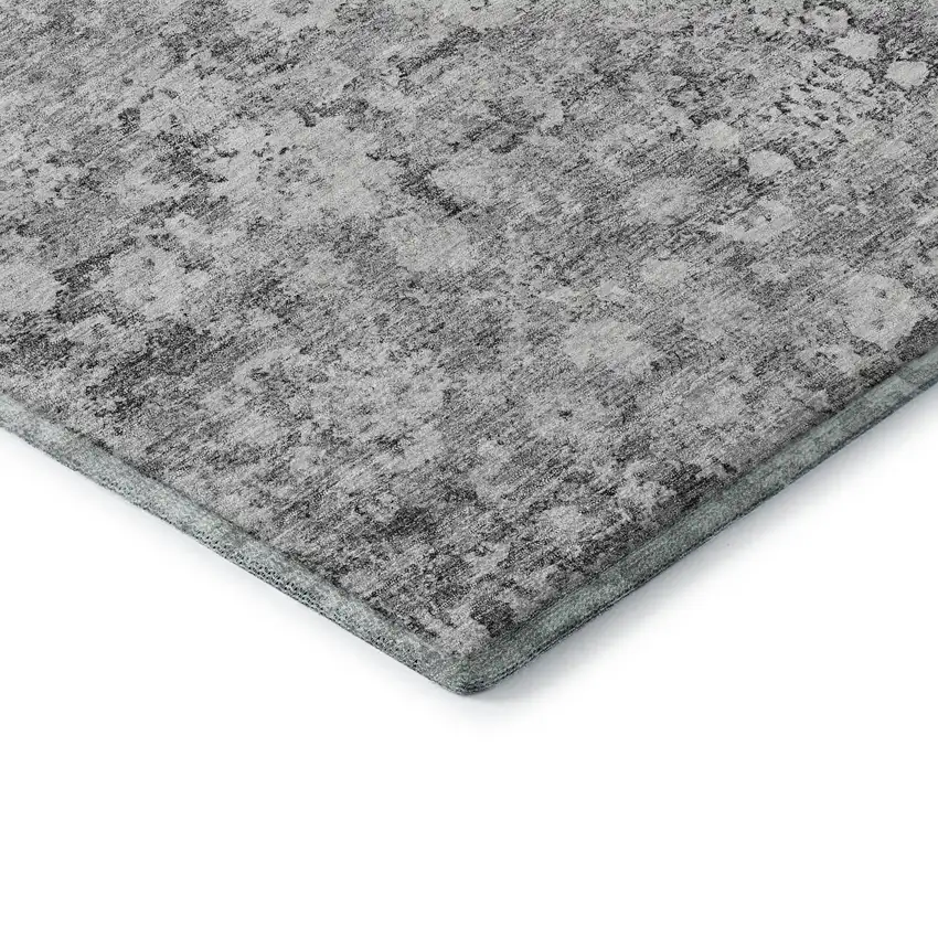 Silver And Gray Oriental Washable Area Rug With UV Protection Photo 7