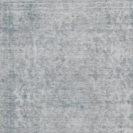 Silver And Gray Oriental Washable Area Rug With UV Protection Photo 2