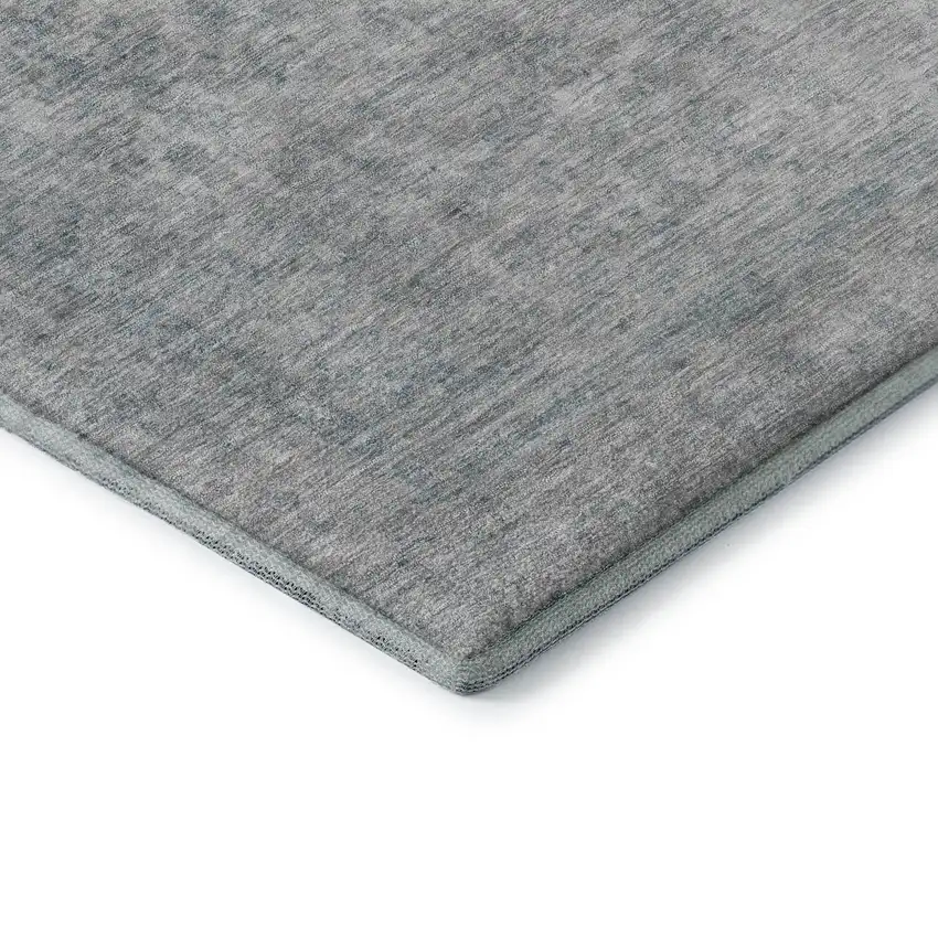 Silver And Gray Oriental Washable Area Rug With UV Protection Photo 7