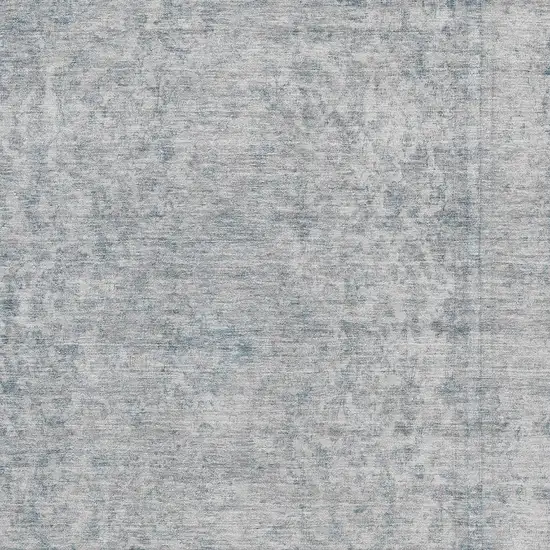 Silver And Gray Oriental Washable Area Rug With UV Protection Photo 2