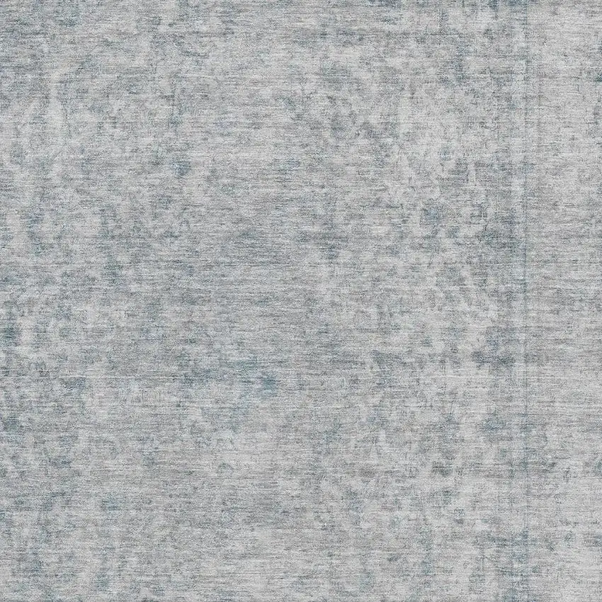 Silver And Gray Oriental Washable Area Rug With UV Protection Photo 2