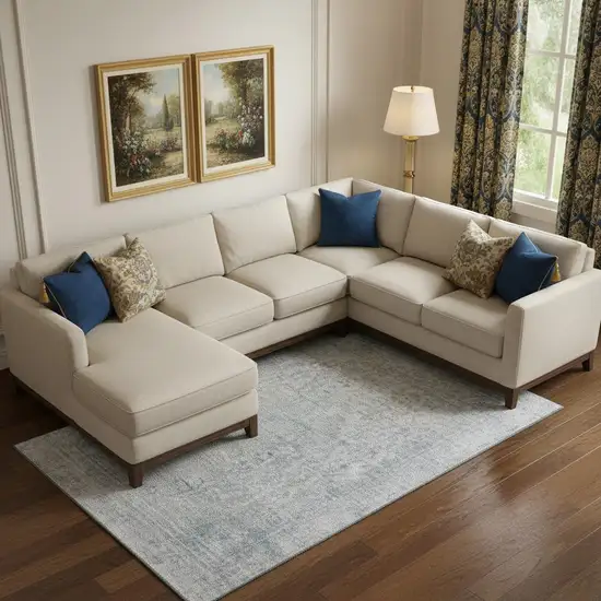 Silver And Gray Oriental Washable Area Rug With UV Protection Photo 2