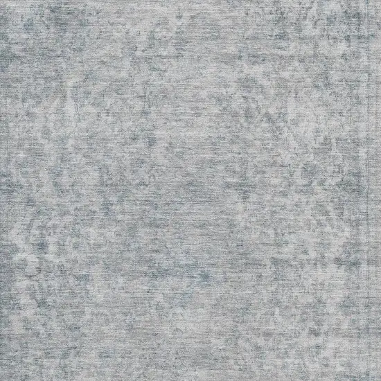 Silver And Gray Oriental Washable Area Rug With UV Protection Photo 2