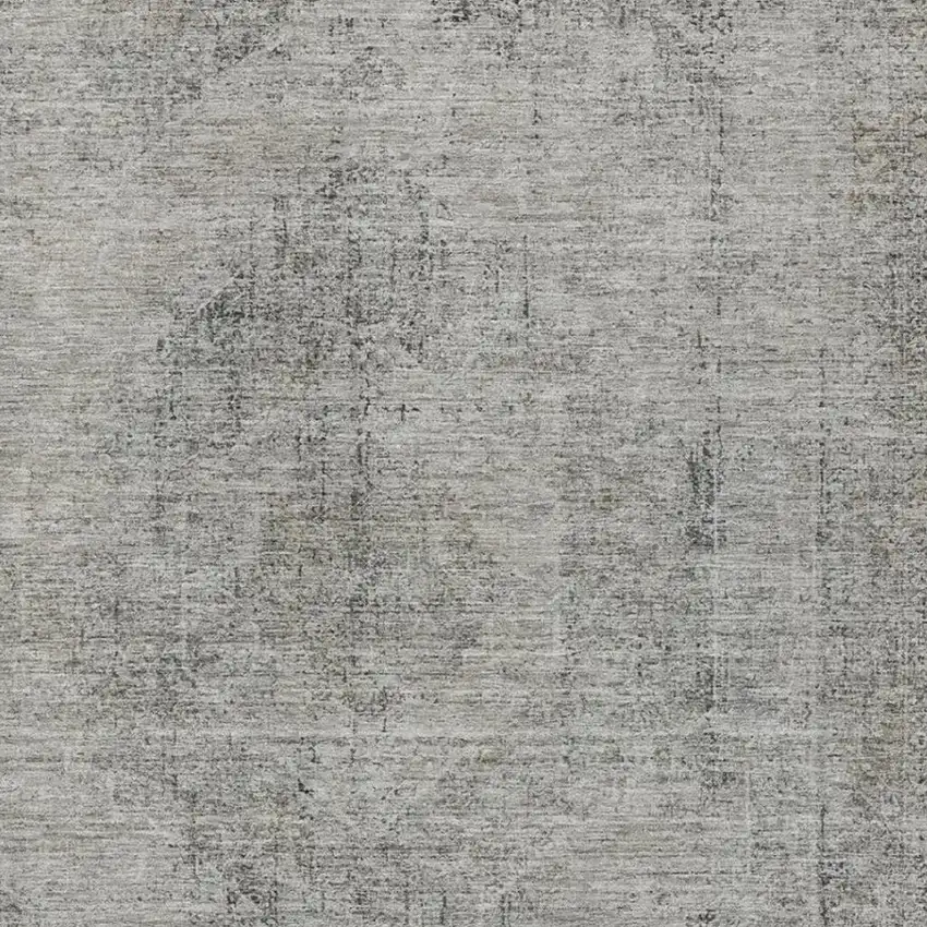 Silver And Gray Oriental Washable Indoor Outdoor Area Rug Photo 3