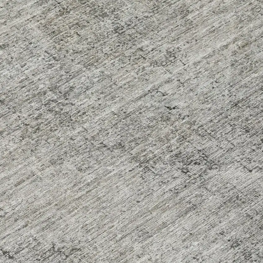 Silver And Gray Oriental Washable Indoor Outdoor Area Rug Photo 6