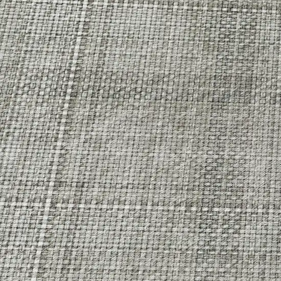 Silver And Gray Plaid Washable Indoor Outdoor Area Rug Photo 7