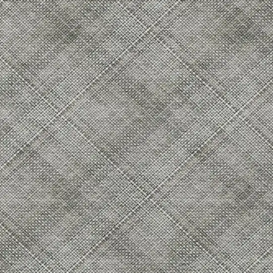 Silver And Gray Plaid Washable Indoor Outdoor Area Rug Photo 1